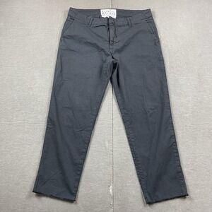 Frank & Eileen Pants Womens 4 Dark Gray Chino Wicklow Cropeed Raw Hem USA Made